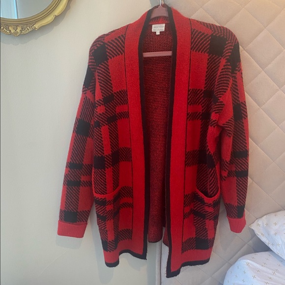 Vici - dee elly Black Rock Pocketed Plaid Cardigan - Picture 2 of 6